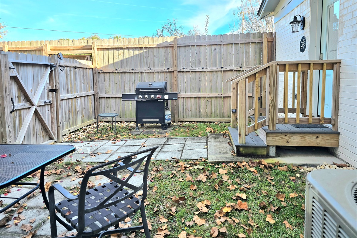 A brand new gas grill was just added to the patio area outside!  You'll find grill tools in the kitchenette. This is your private entrance.