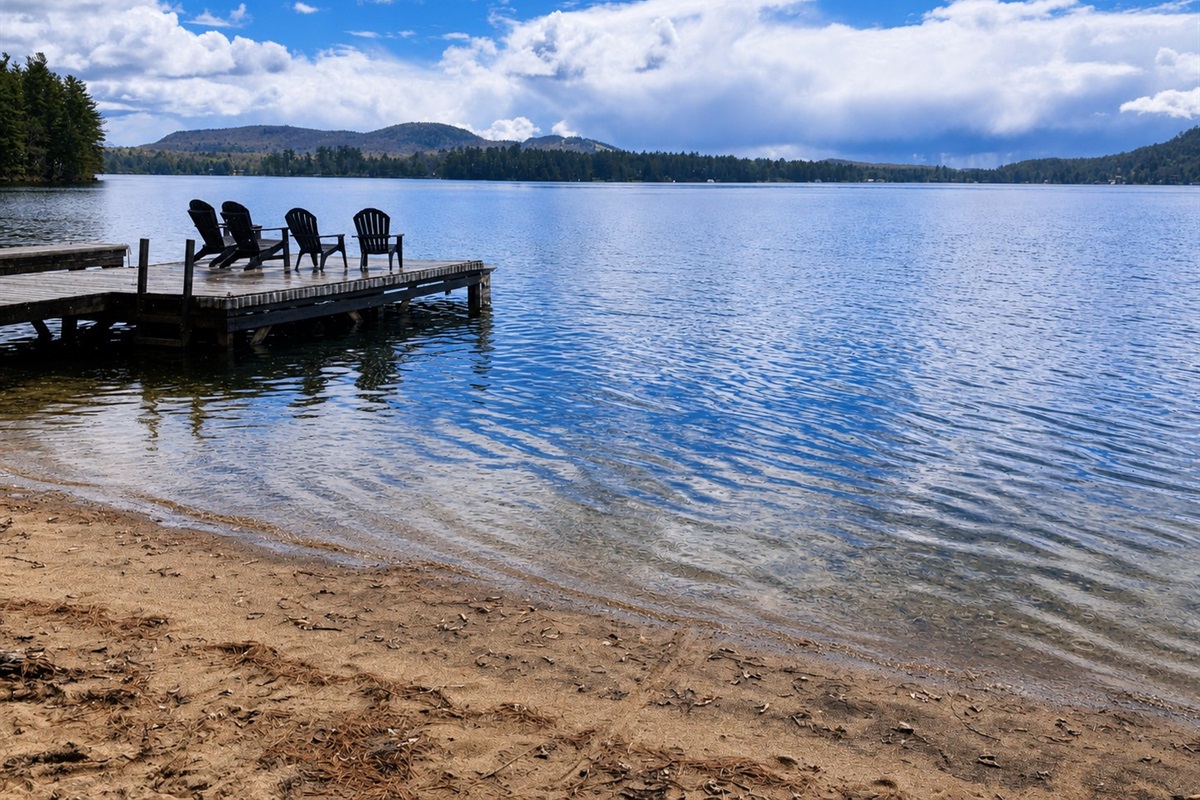 Sandy bottom beach with 300 ft pristine frontage