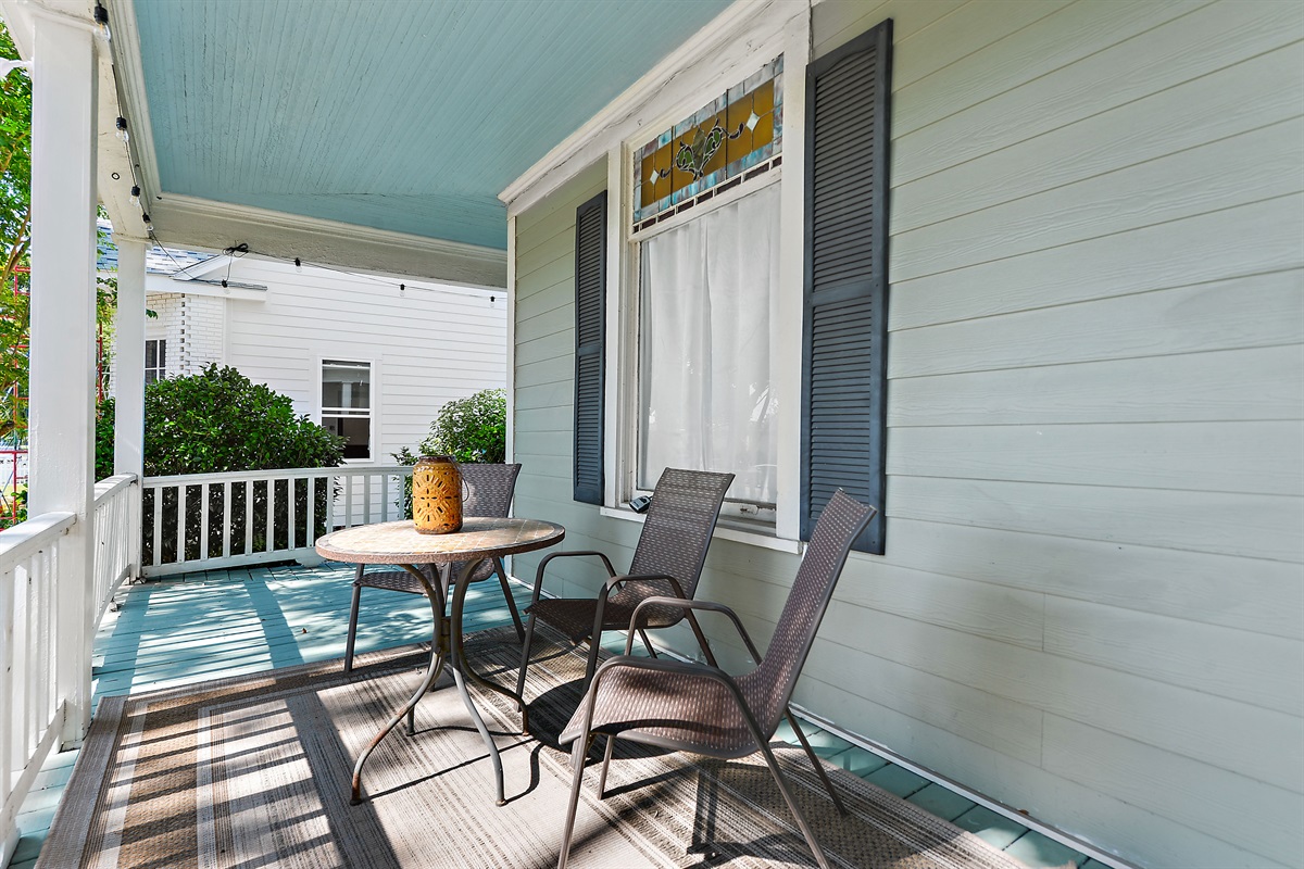 Sunny, welcoming front porch.