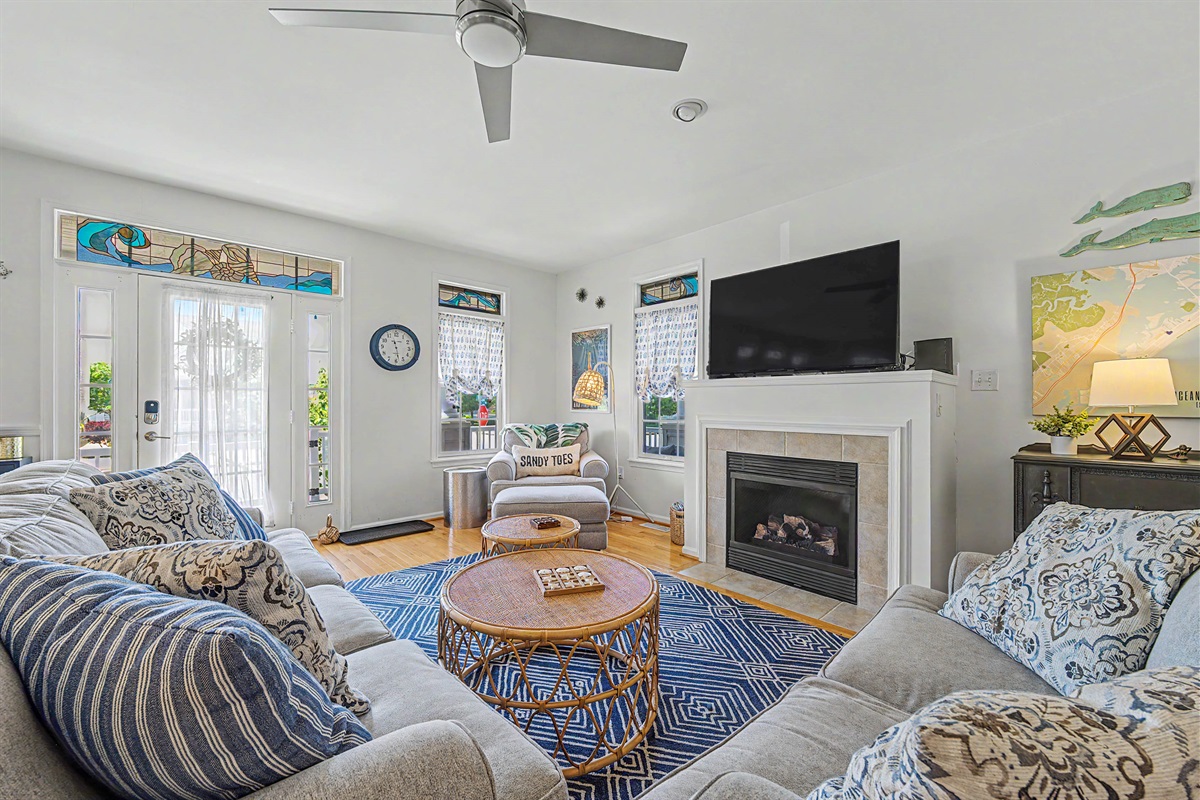 Open living area, smart TV