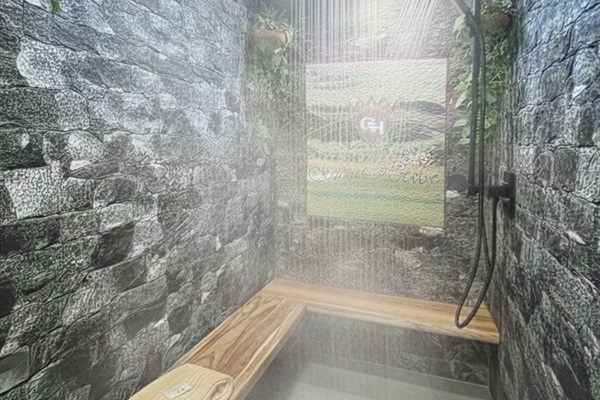 Grotto inspired steamroom shower