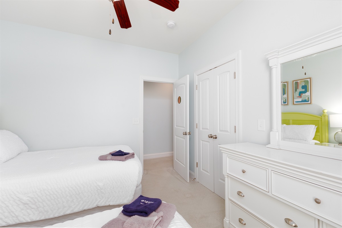Ample closet space and a dresser complete 2nd bedroom