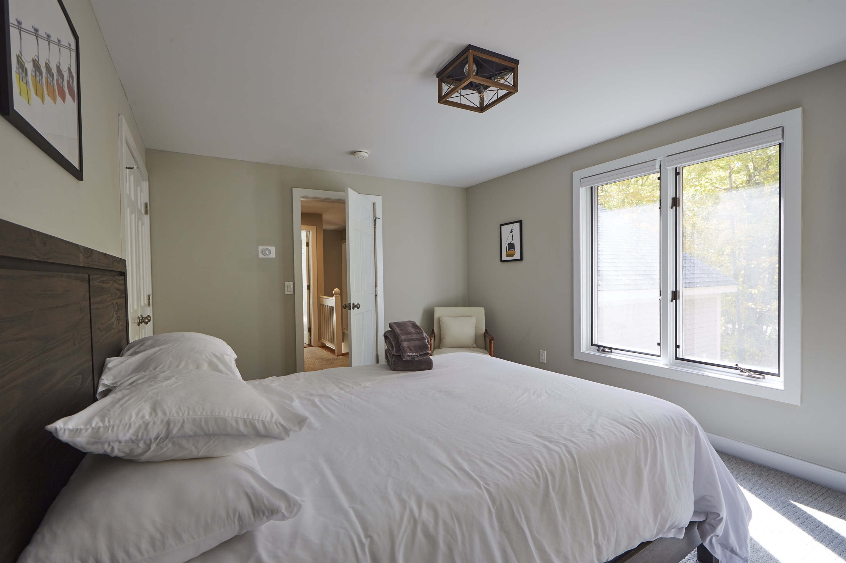 Private second-floor bedroom with a bathroom.