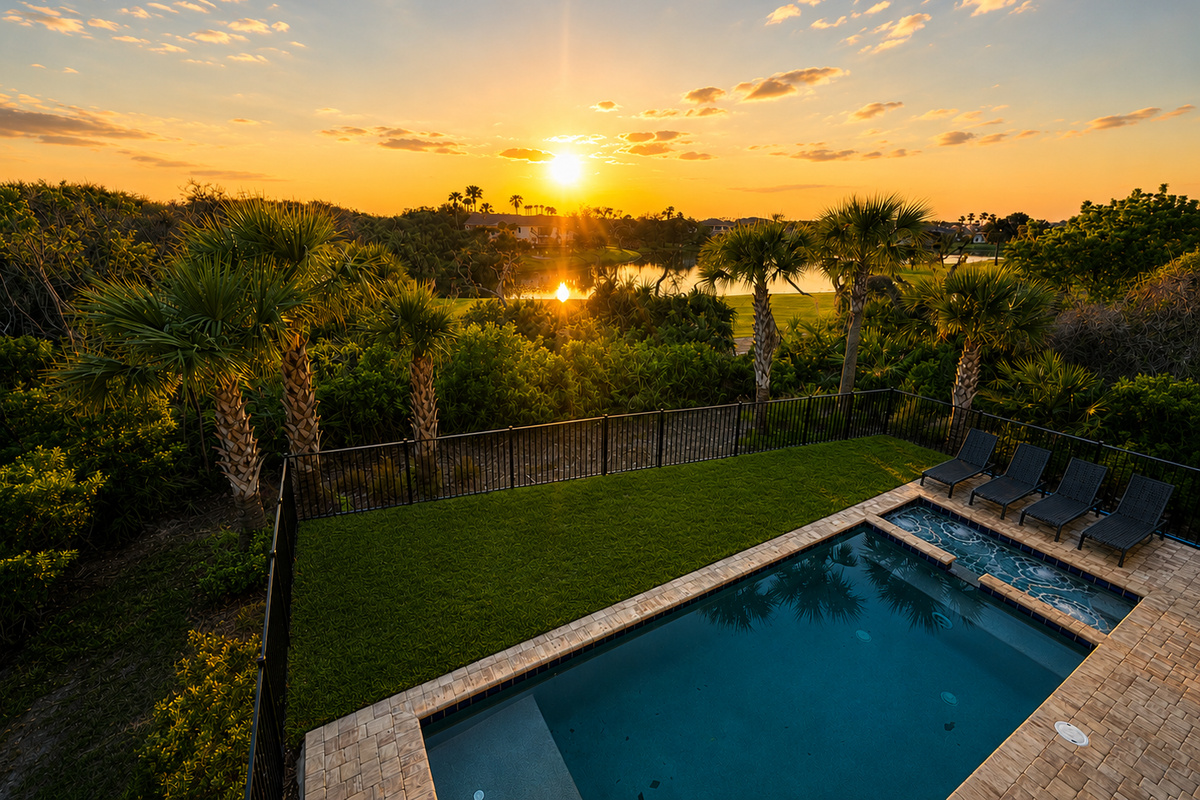 As the sun sinks over the golf course, your private pool and spa glow softly in the fading light. Slip into the warm water, let the day's adventures melt away, and share that hushed, golden hour when the whole family finally unwinds together.