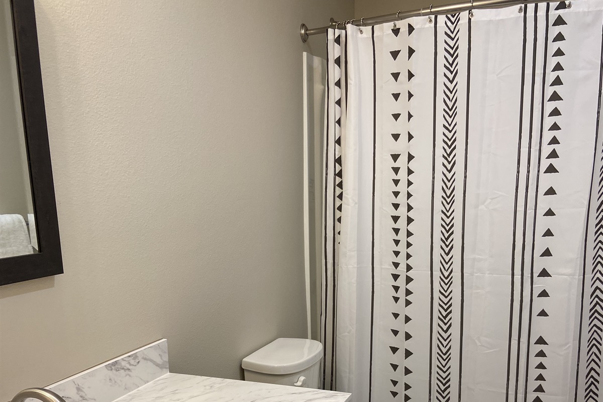 Lower level bath with tub/shower