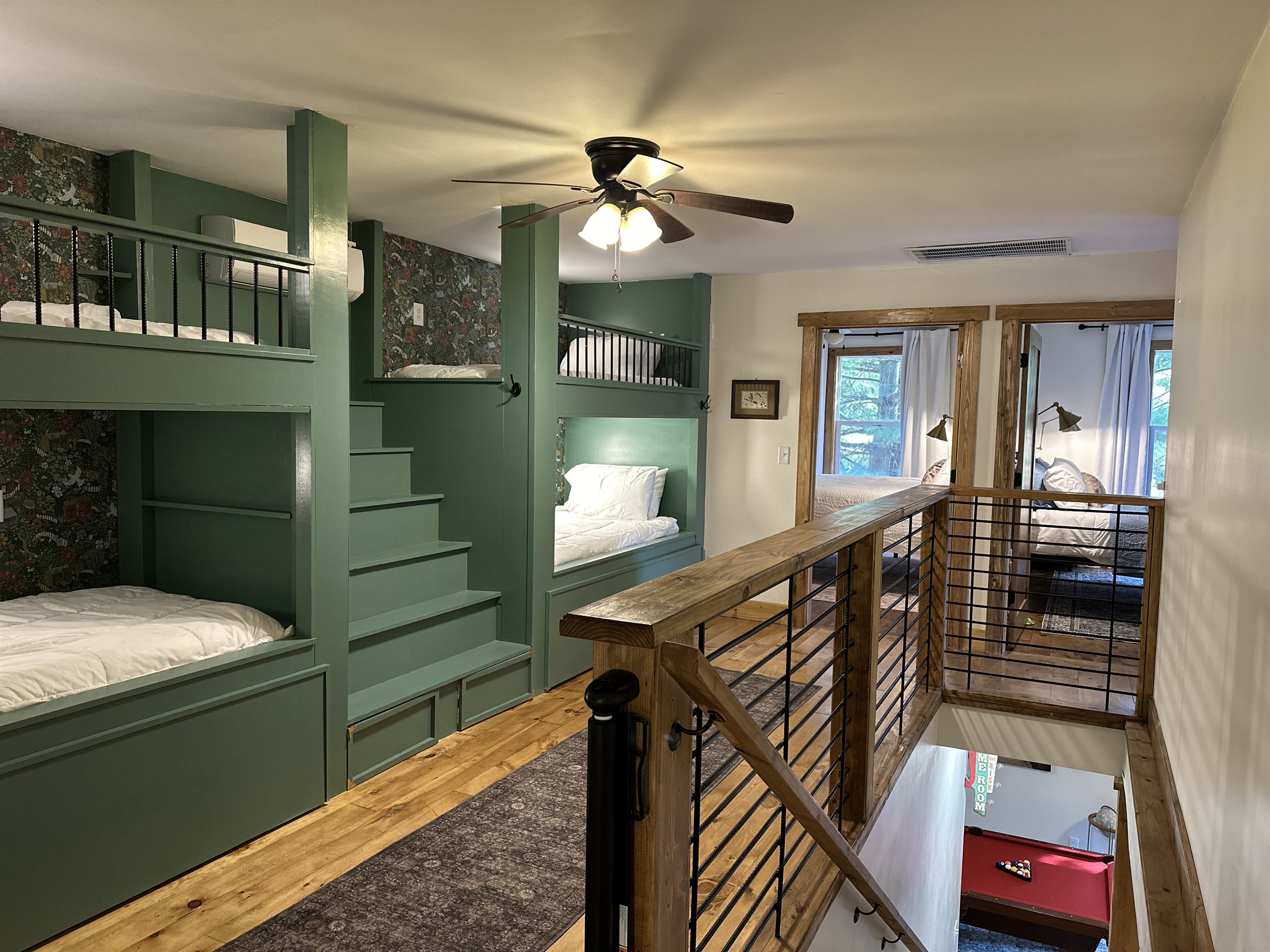 The ultimate hangout for kids and teens! Custom-built bunks in our spacious loft feature individual reading lights and outlets for every guest.