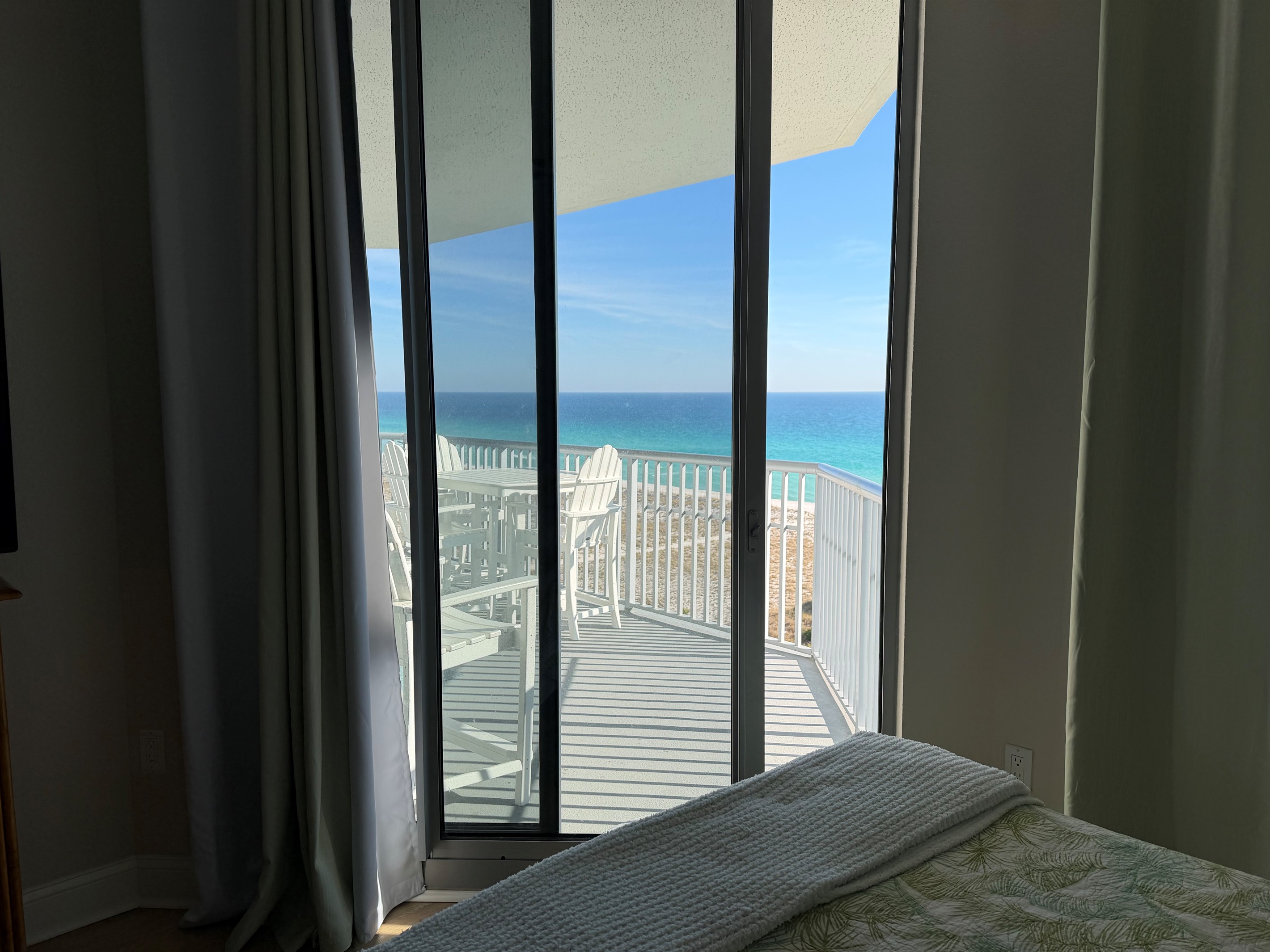 Balcony access and view from 2nd bedroom.