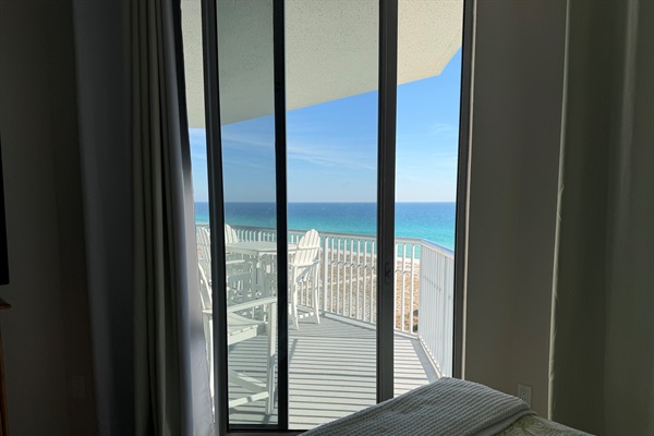 Balcony access and view from 2nd bedroom.