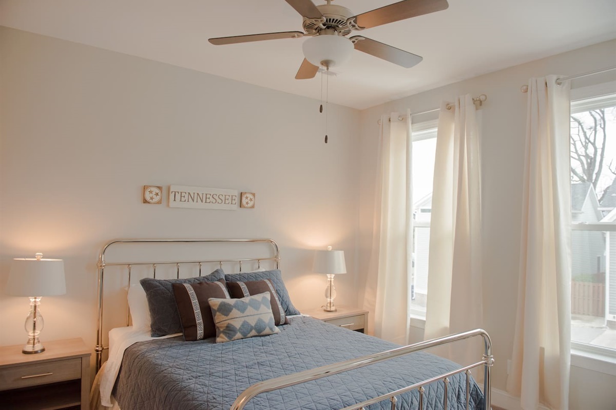 2nd floor bedroom with queen bed and private bath