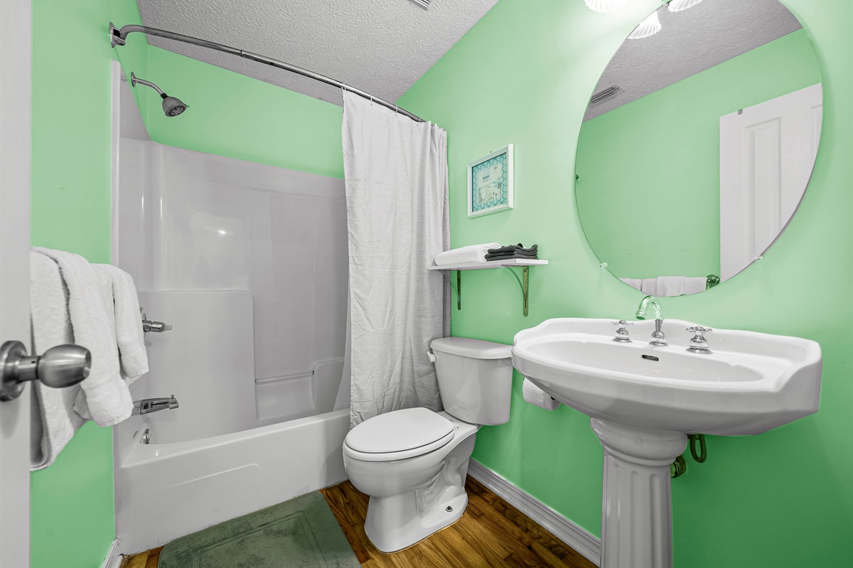 Queen bed + queen sleeper sofa in another bedroom on the 3rd floor + full private bathroom