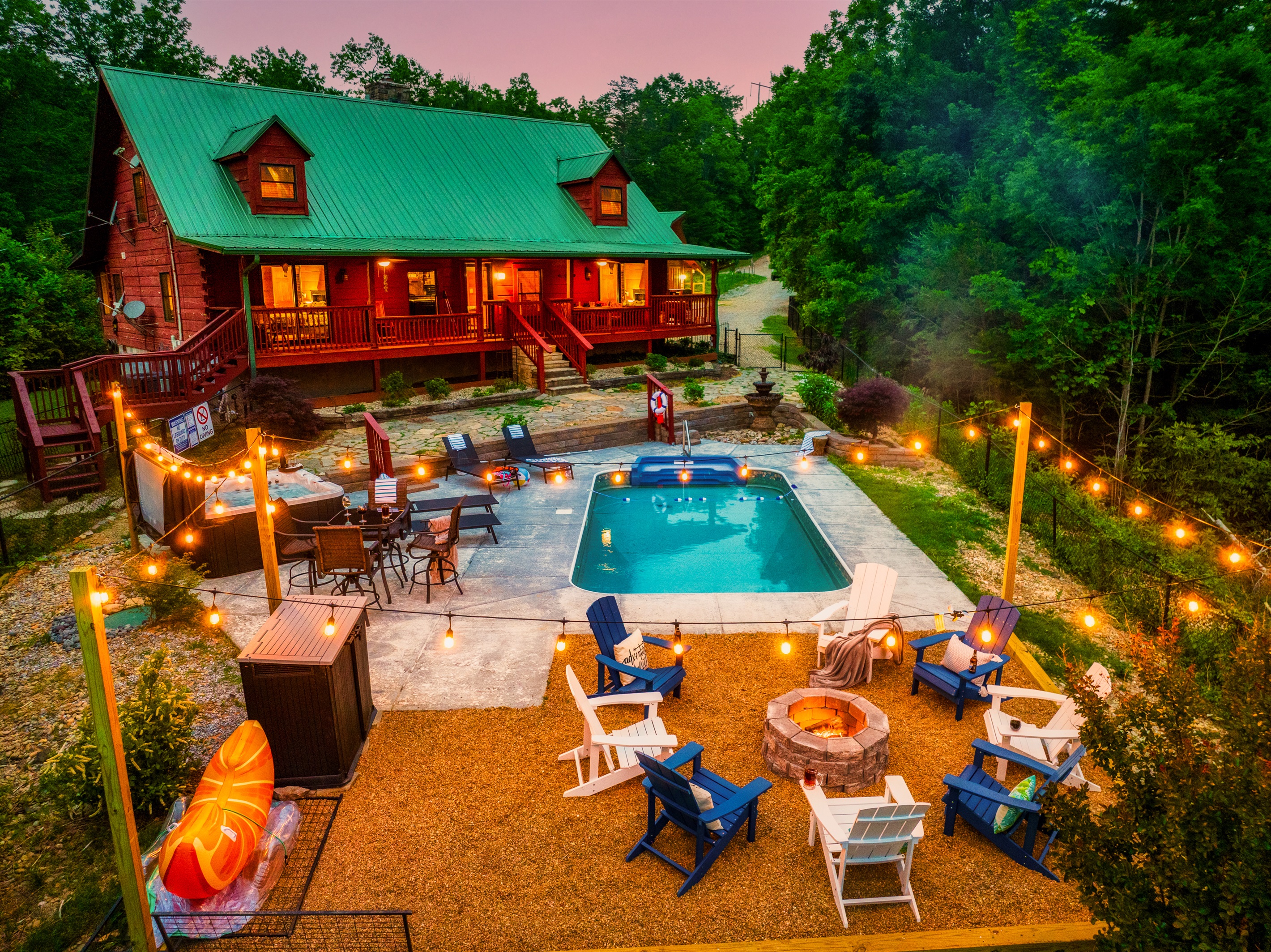 Take a dip in our heated, saltwater pool, soak in our brand new hot tub or roast marshmallows around our fire pit. Or take in the vacation vibes and do it all!