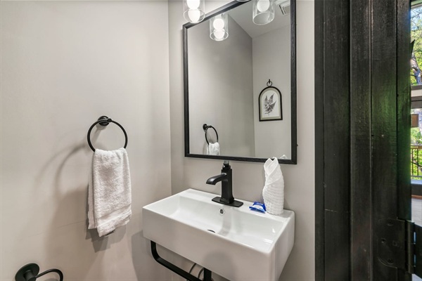 Convenient main-floor half bathroom.