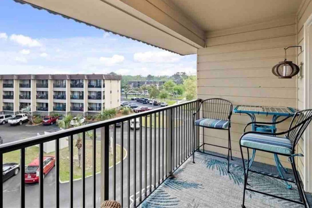 Balcony view over the resort