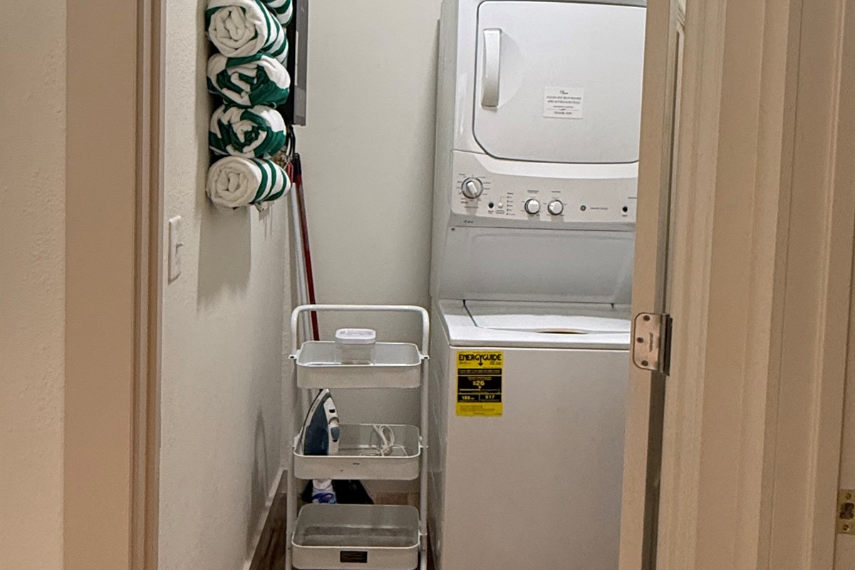 On site full size washer & dryer