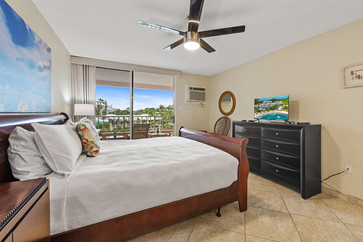 A bedroom that blends style, comfort, and function for a stress-free getaway.