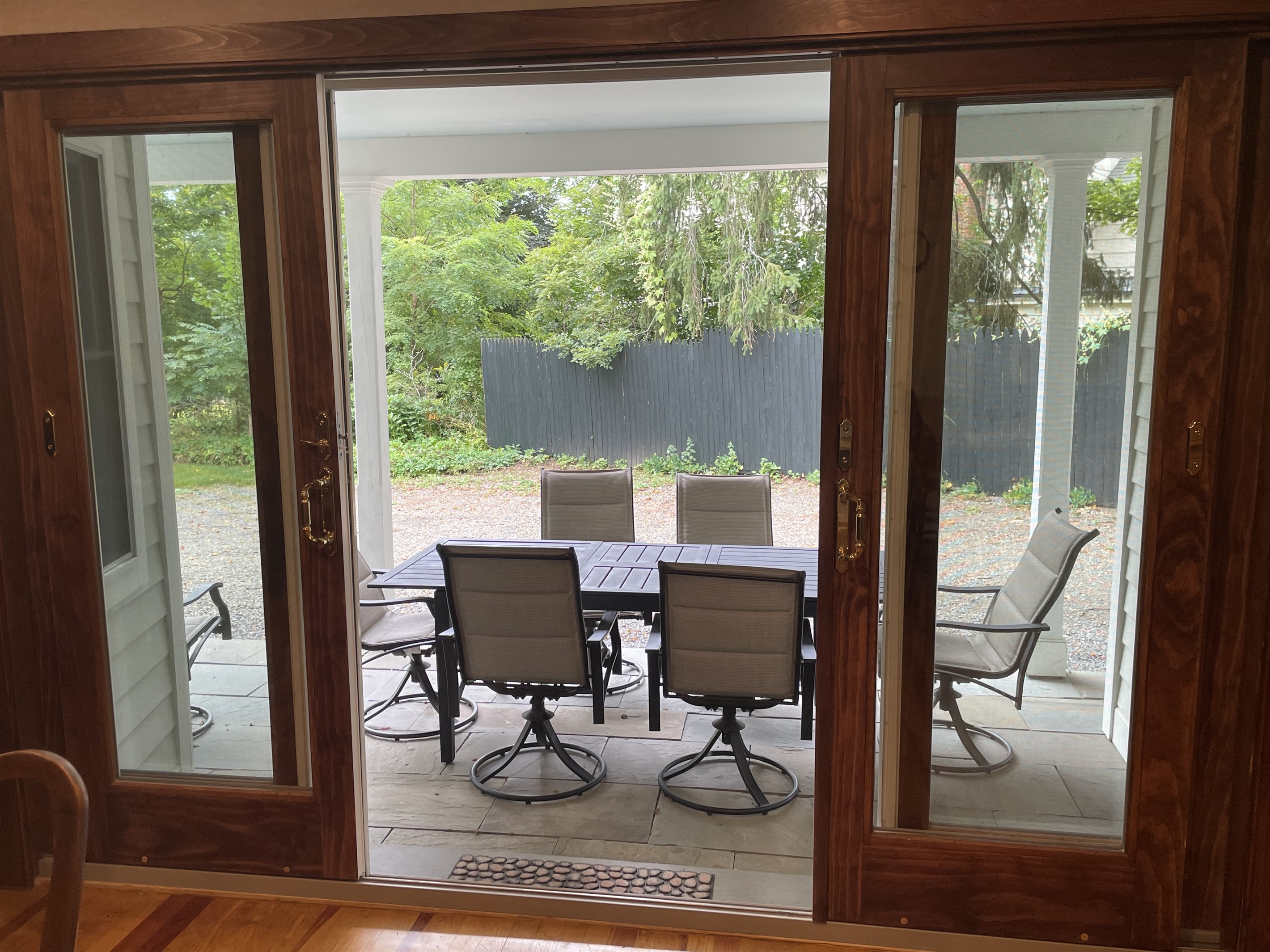 Sliding doors to covered porch