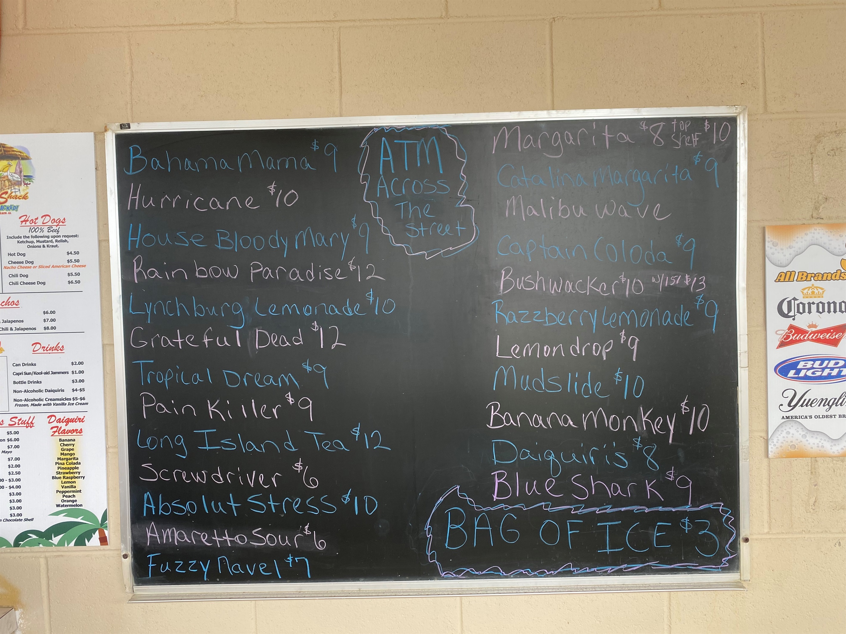 Sugar Shack Menu