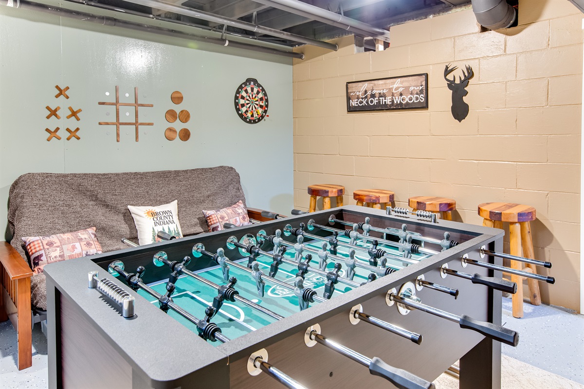 We just added a brand new foosball table to the game room/bedroom 5... this is such a fun space!