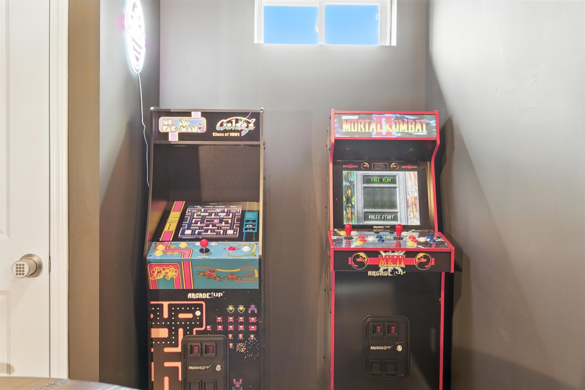 Unwind with classic arcade fun in the game room