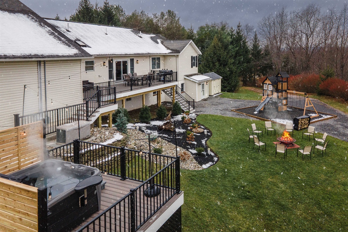 23 Private Acres with Hot Tub, Fire Pit, Deck, and Family-Friendly Yard The perfect mountain getaway with room to play, relax, and reconnect.