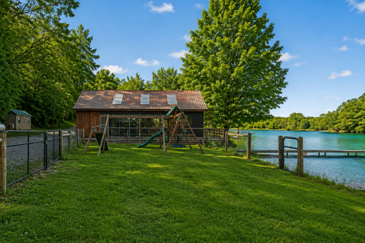 cabin #3 fenced in play area