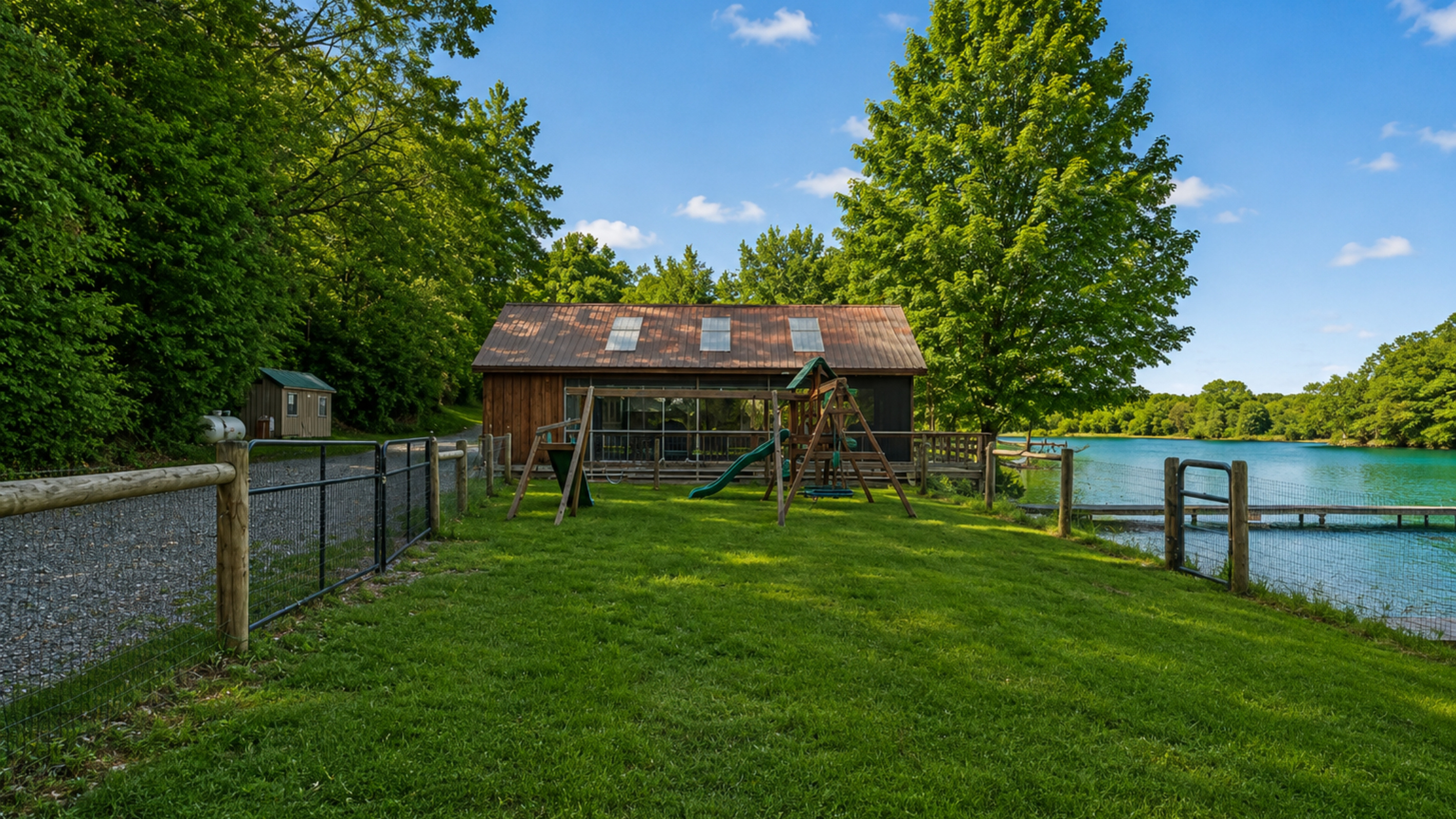 cabin #3 fenced in play area