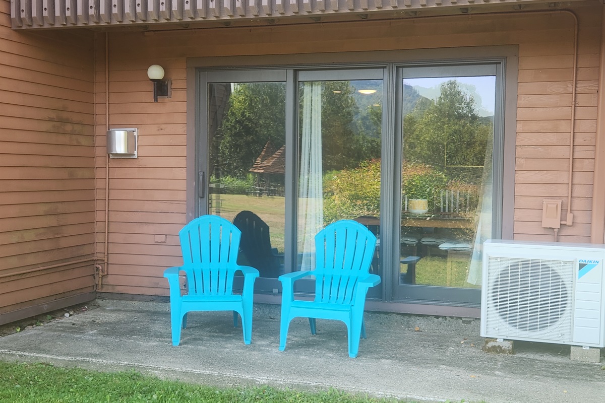 Sitting area outside condo