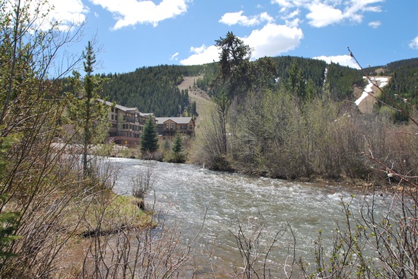 Our Slopeside building adjacent to Snake River and Ski Slopes!