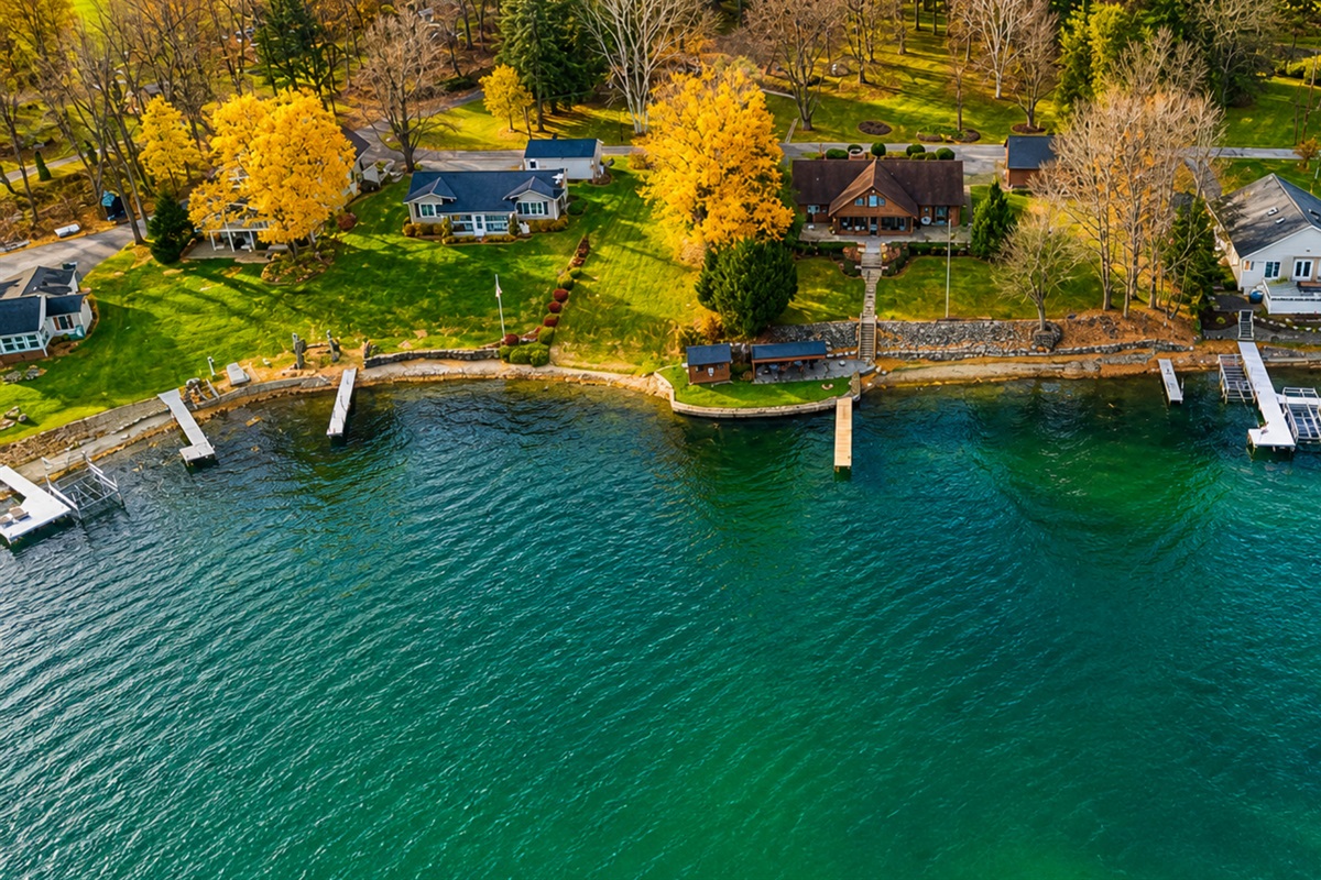 Aerial view of main house