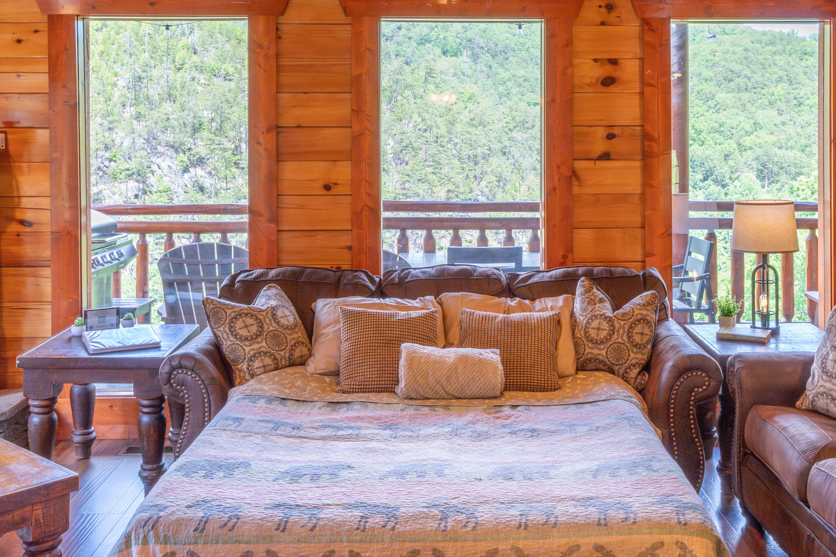 Our cozy family room provides another main floor sleeping space with the sleeper sofa.