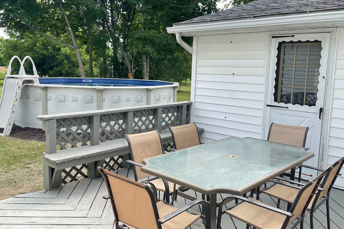 Back deck and pool