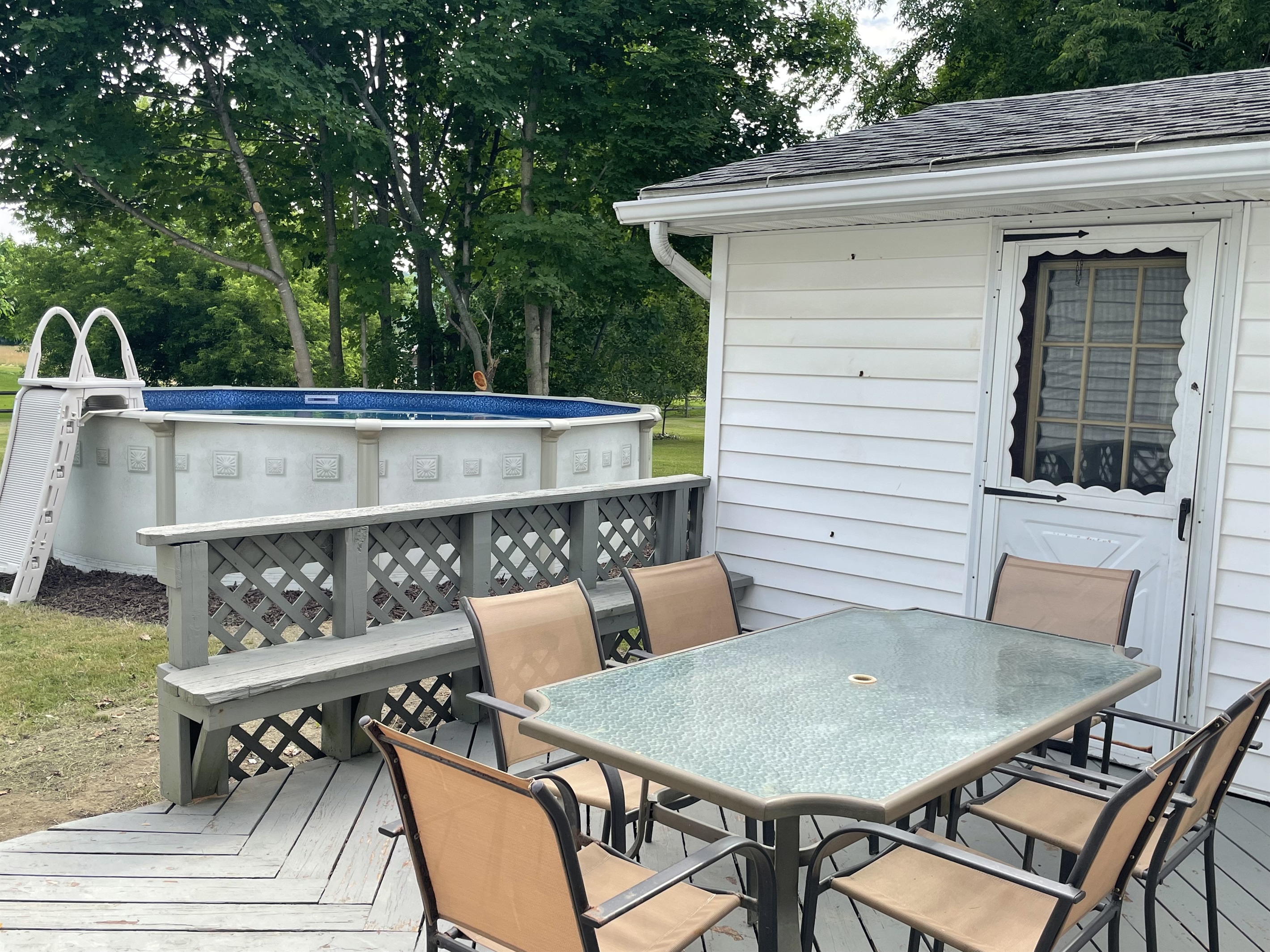 Back deck and pool