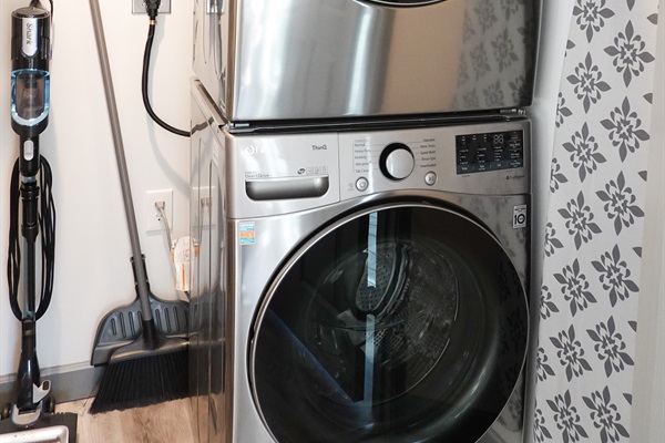 Meet your laundry needs effortlessly with our new full-size washer and dryer.