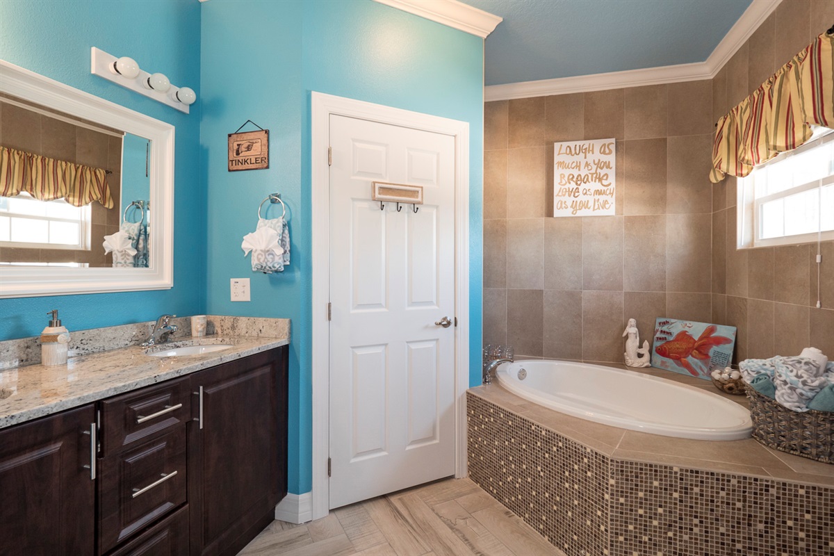 Carnival themed bathroom at Clermont group vacation estate
