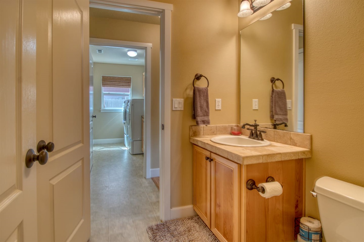 Half bathroom on the first floor near kitchen 