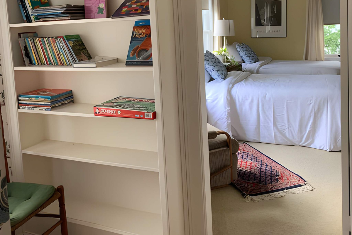 View from the hallway and lots of book for all ages 