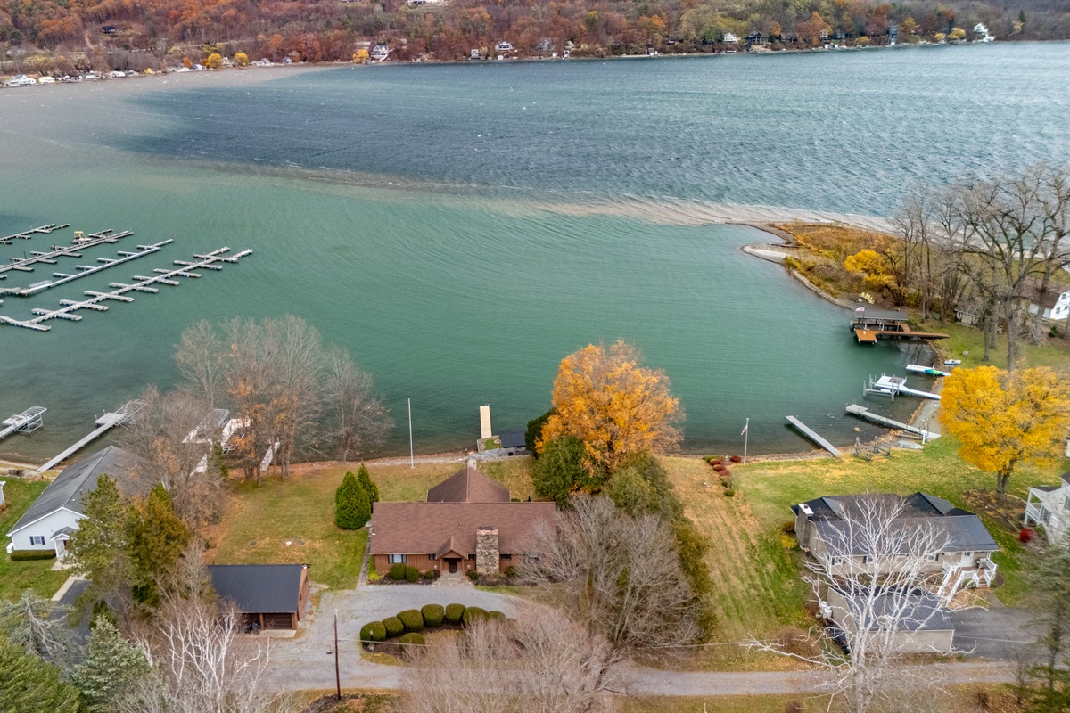 Aerial view of main house