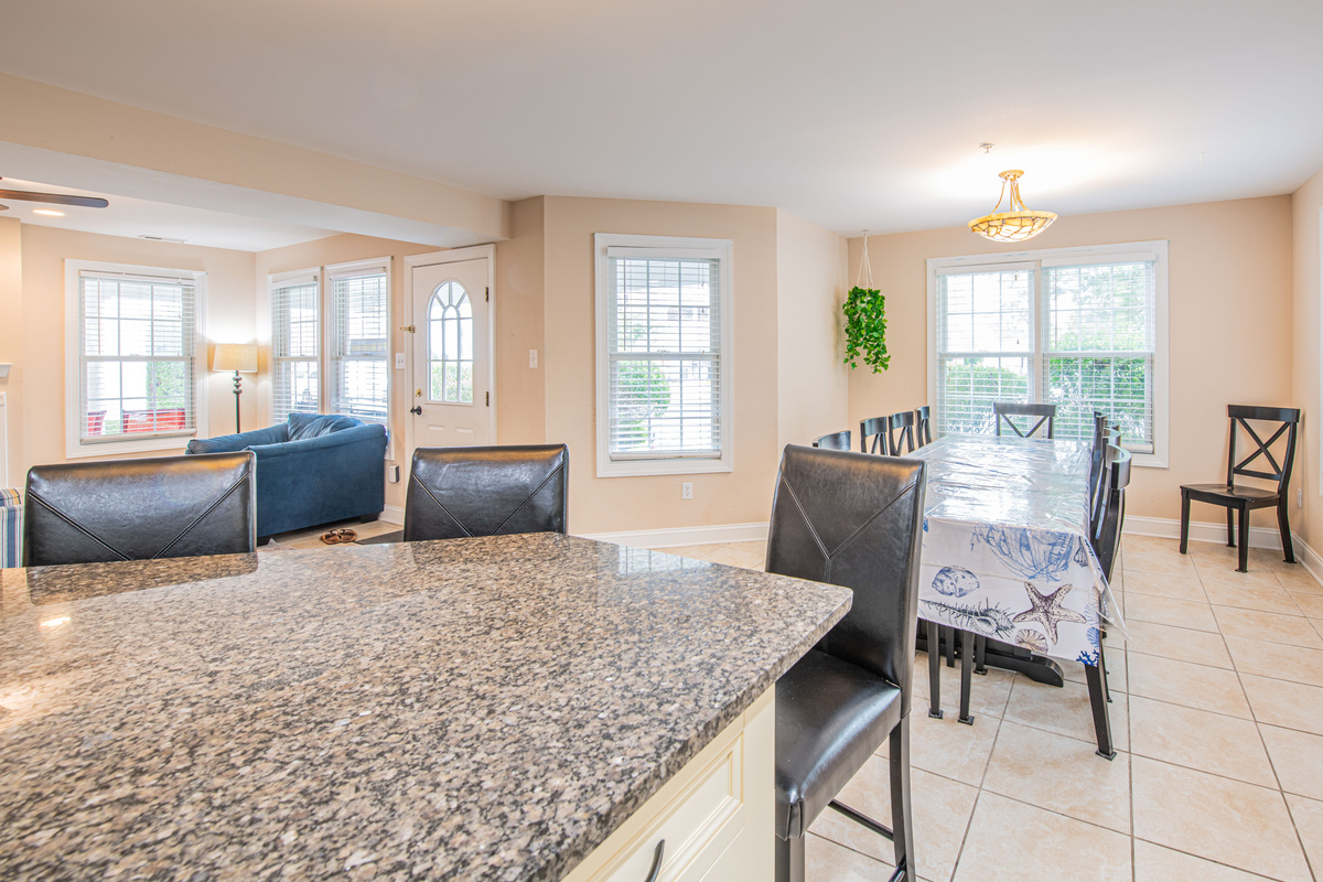 Kitchen Island View Looking Toward Open Dining Table
