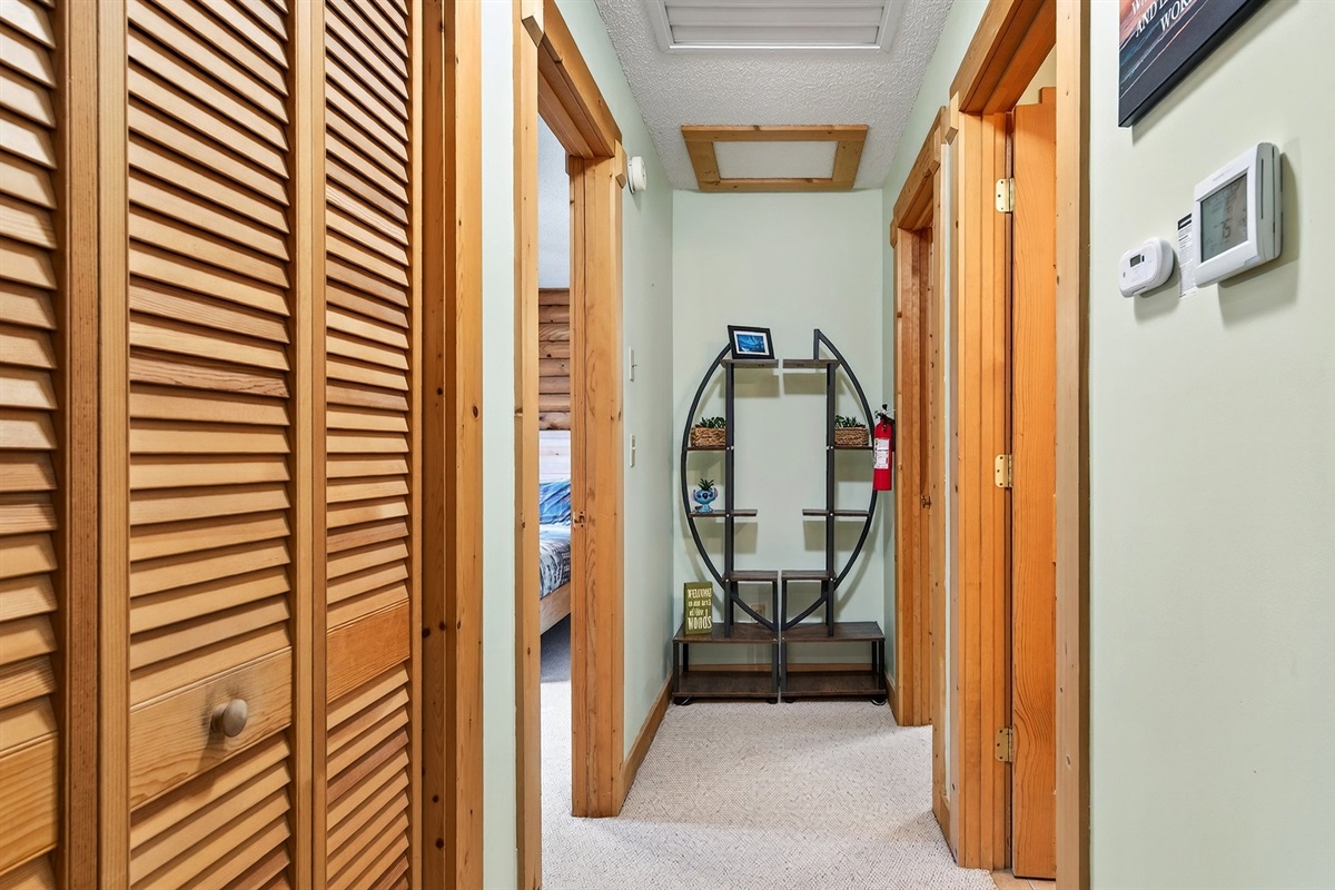Head down the hall to the bedrooms