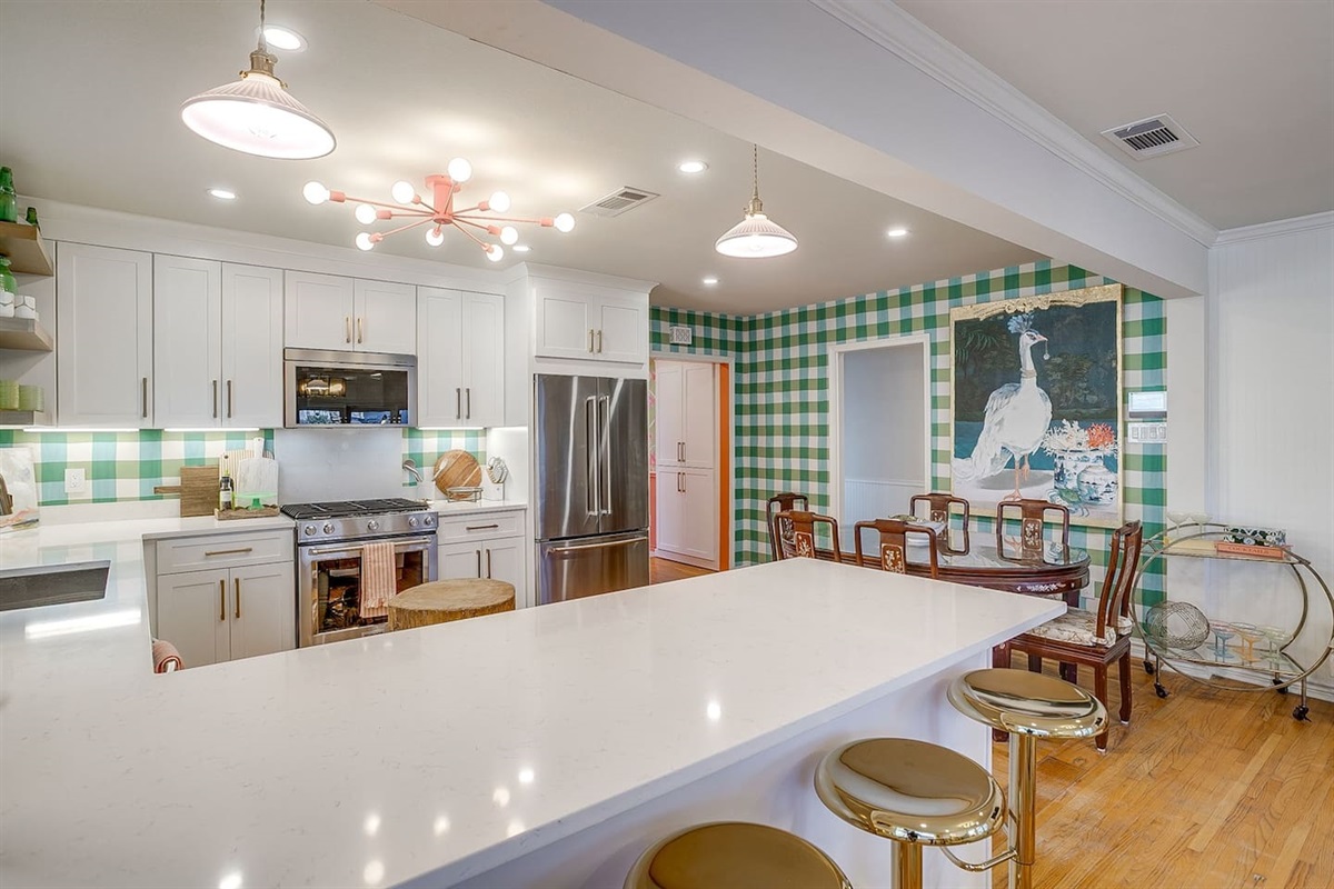 KitchenAid-equipped kitchen designed for hosting