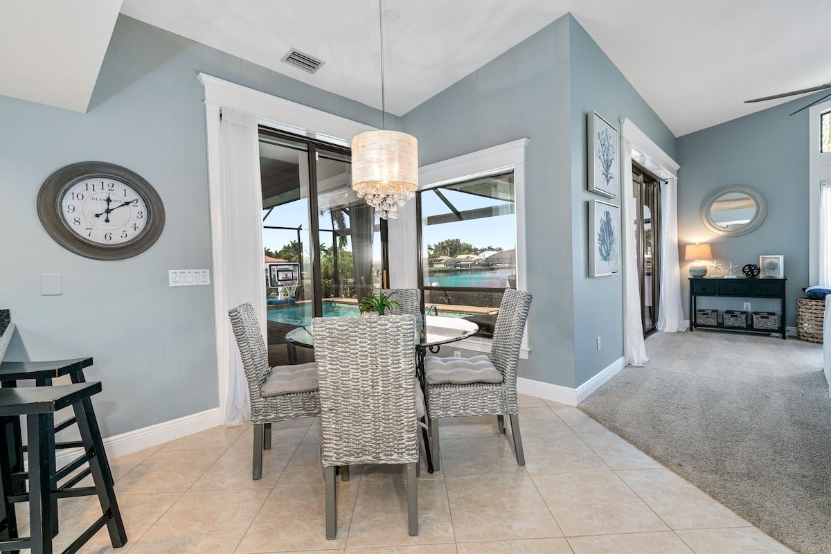 Cozy dining area off the kitchen with beautiful water views