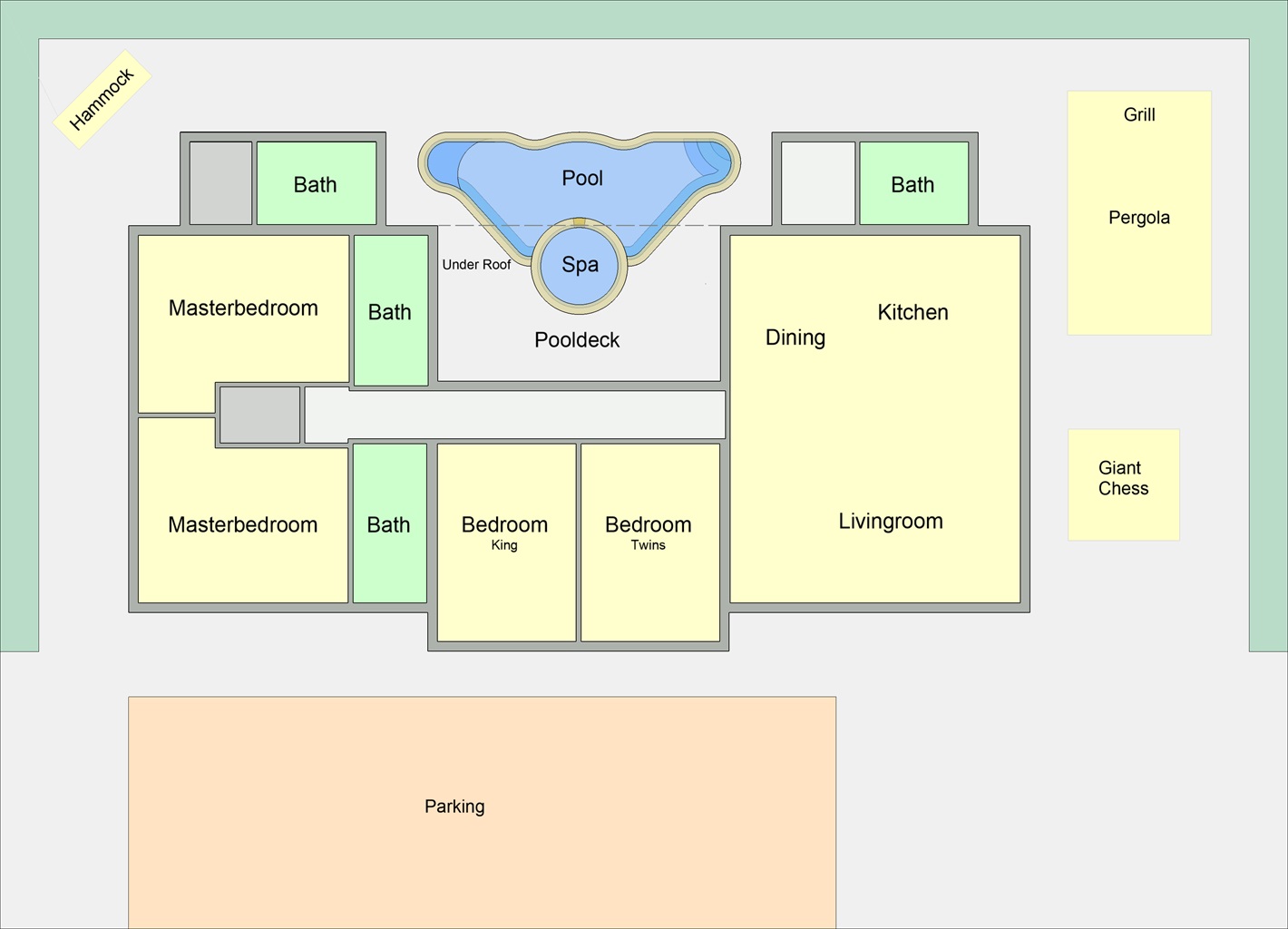 AMI Beach Home 4 BR Floorplan
