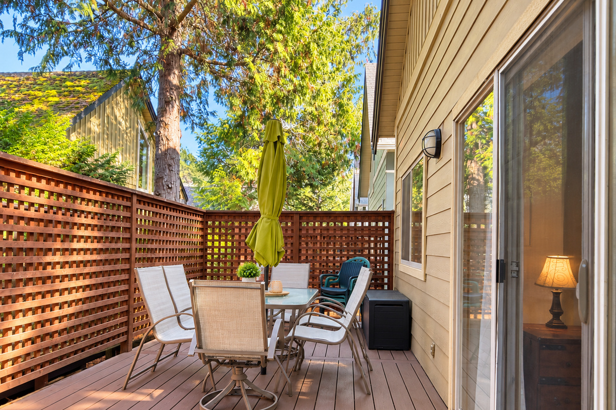 Relax outdoors on your private back deck with BBQ