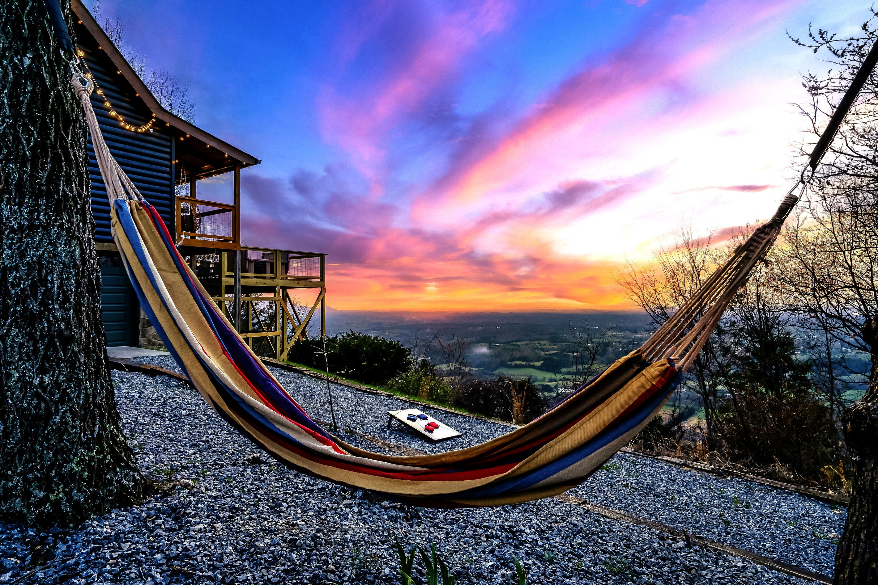 Let this be your spot to pause! Gently swaying in a hammock hung between trees while taking in the sweeping mountain views as the sky melts into a breathtaking sunset for the finest golden hours.