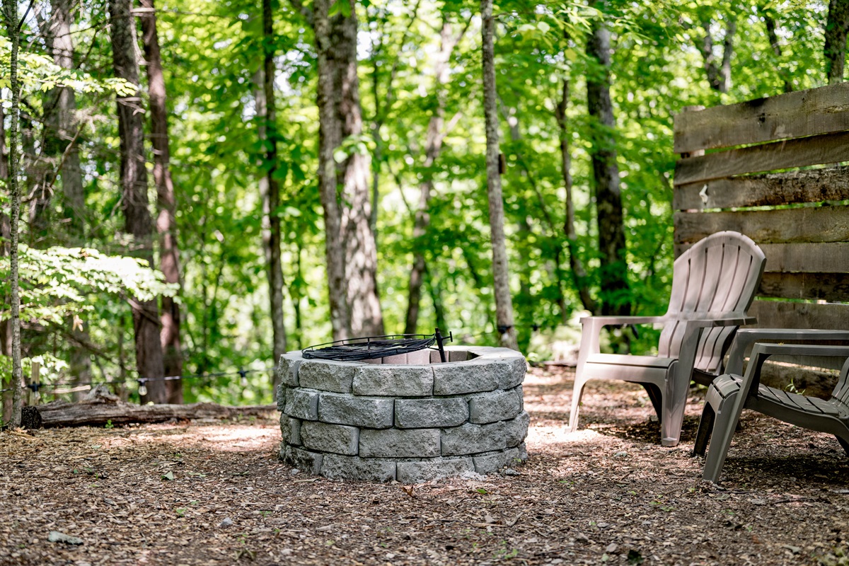 Fire pit outside of tent