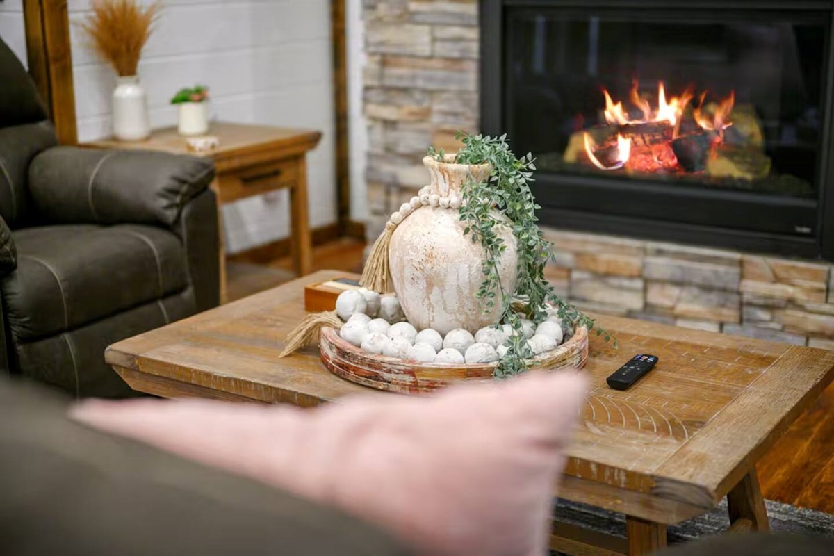 Surrounded by woodsy accents and soft throws, you’ll never want to leave the couch.