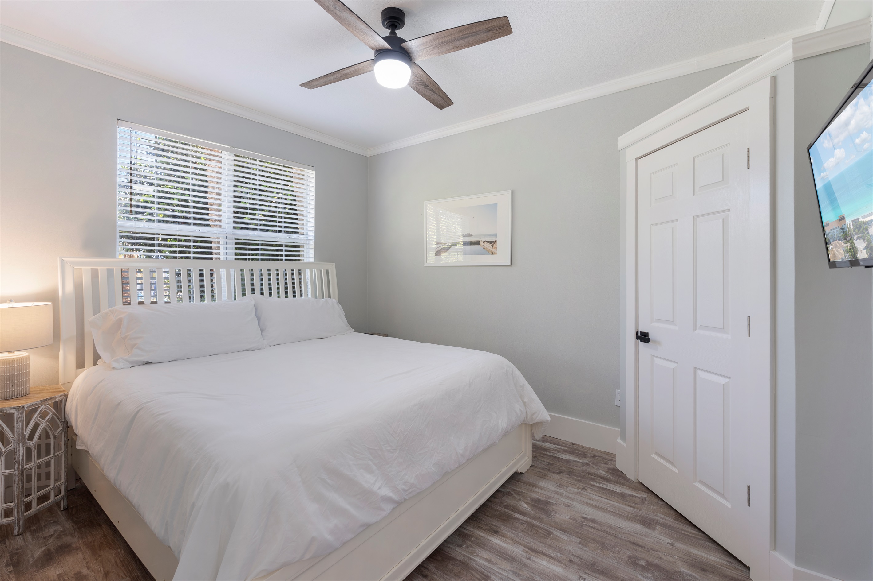 Second bedroom with king bed in the main house