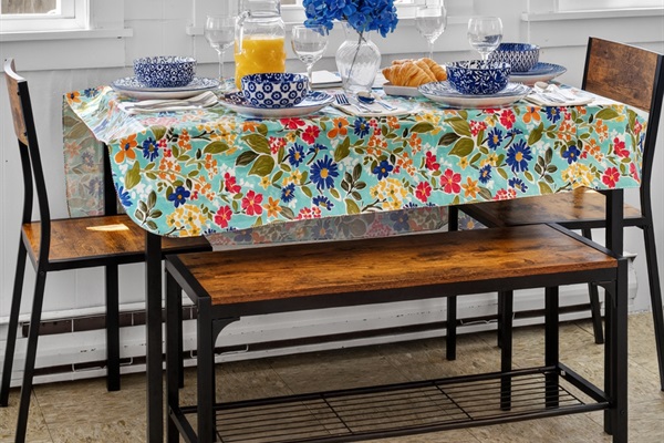 “Comfortable seating for four, ideal for relaxed meals at home.