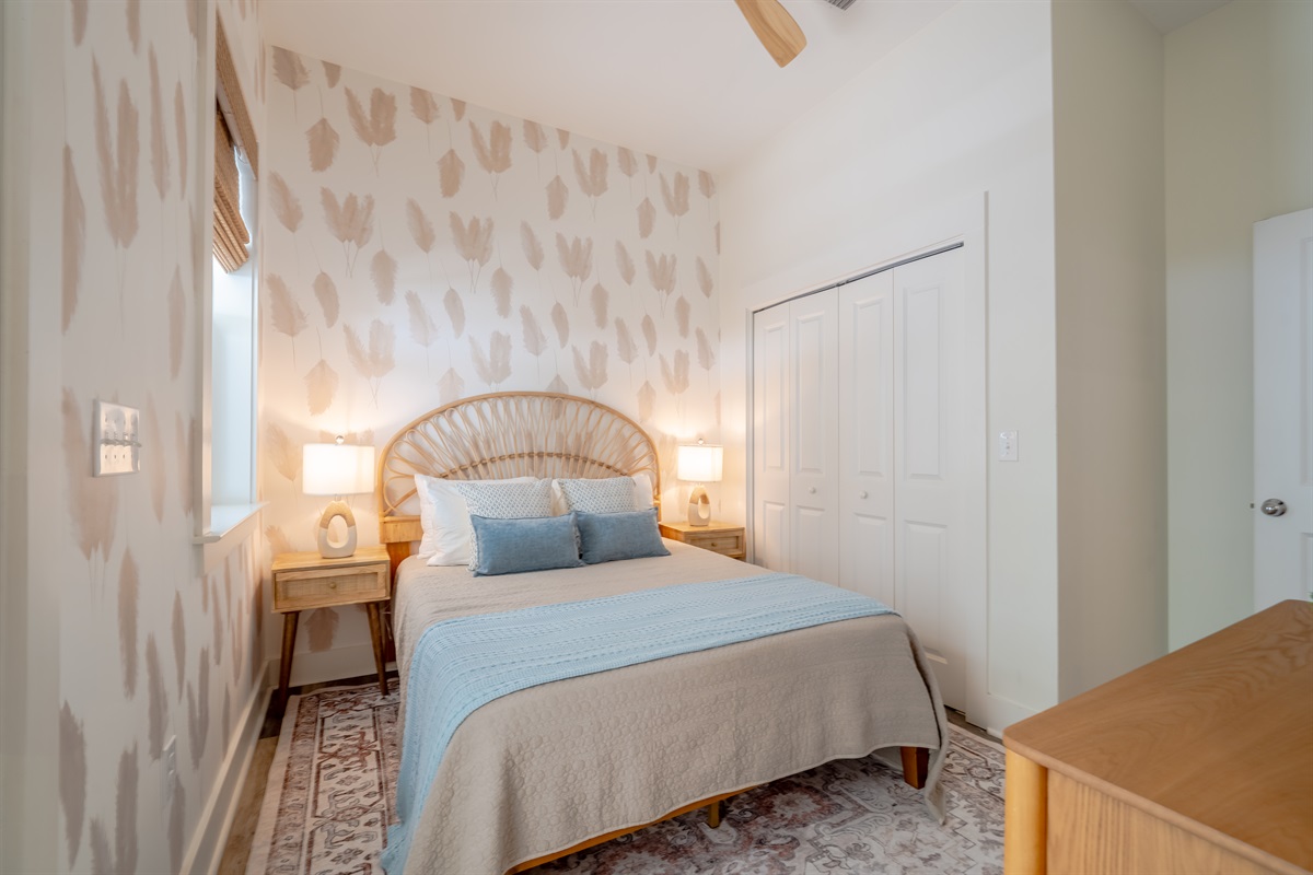 Queen bedroom located on the main floor for easy comfort