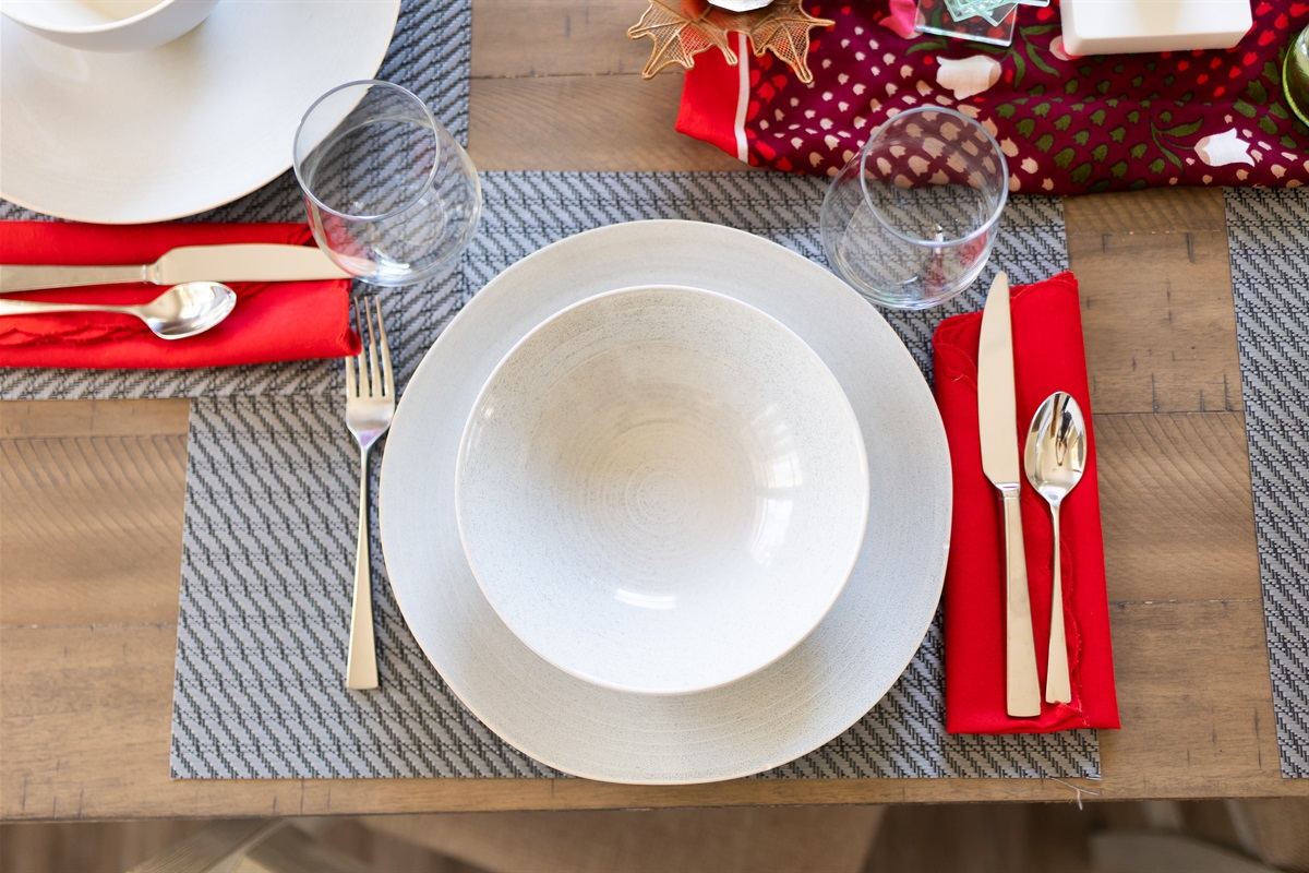 Dinnerware provided so your family can feast.